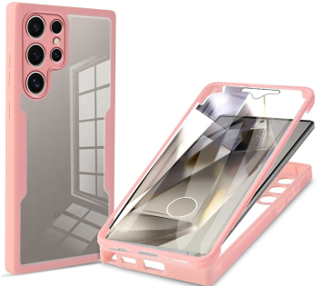 Husa pentru Samsung Galaxy S24 Ultra + Folie - Techsuit ColorVerse 360 Series - Pink 