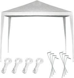 Pavilion/cort de gradina Zola 3 x 3 x 2.55 m impermeabil cadru metalic polipropilena 90 g/m² accesorii montare incluse alb 