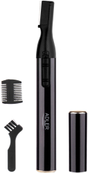 Trimmer pentru sprancene Adler AD 2934b pieptene de ghidaj dublu -3.5/1.5 mm perie baterii negru 