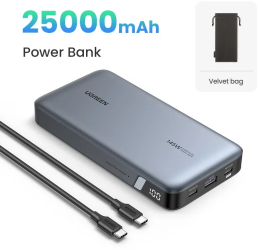 Ugreen 140w 25000mah powerbank pd fast incarcare pentru laptop xiaomi - 25000mah 