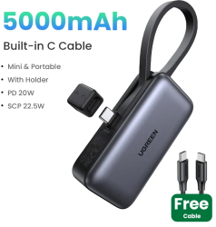 Ugreen powerbank &ndash type-c cablu stand fast incarcare pentru itelefon - cu 2 in 1 c cablu 