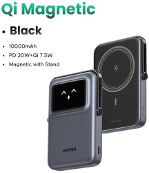 Ugreen uno magnetic wireless fast incarcare powerbank - qi 7.5w bk 