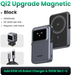 Ugreen uno magnetic wireless fast incarcare powerbank - qi2 us bundle bk 
