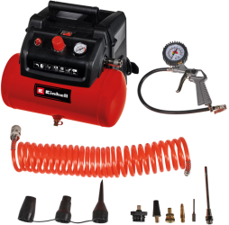 Compresor Einhell TC-AC 19068 OF Set 220 V 1200 W fara ulei presiune maxima 8 bar capacitate rezervor 6 L