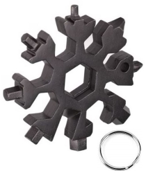 Cheie multifunctionala tip breloc 18 in 1 forma de fulg metal negru Vivo 18MT-BLACK 