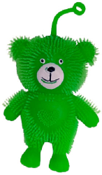 Figurina in forma de urs Puffer Bear antistres stressball cu lumini led verde 