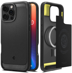 Husa pentru iPhone 16 Pro - Spigen Rugged Armor MagSafe - Matte Black 