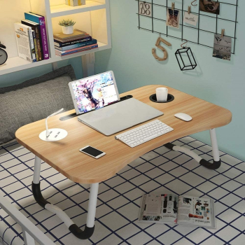 Masa pentru Laptop plianta din MDF dimensiune 60 x 39 5 cm cu USB lampa si ventilator