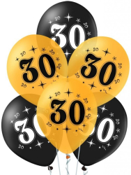 Set 10 baloane aniversare 30 ani 
