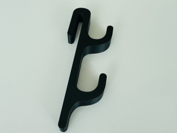 Carlig pentru Cabine de Dus &ndash Suport Umeras Accesorii Baie Model Dublu EXT Printat 3D din PLA Negru 2 Agatatori Exterioare 