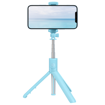 Selfie Stick Pentru Telefon MRG MR1 Tripod 360 grade Extensibil Telecomanda Bluetooth Detasabila Albastru 