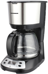 Cafetiera digitala Heinner Silvert Chatt HCM-D750GCSS LCD 1.25L filtru detasabil 750W negru 