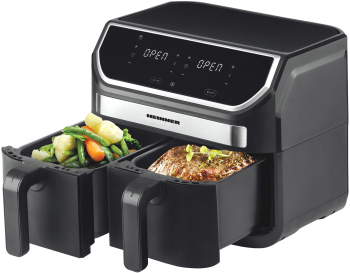 Friteuza dubla cu aer cald Heinner Double Master HAF-KDB1700BK 8.5L 1700W negru 