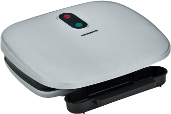 Gratar electric Heinner AriaGrill HEG-F1000SL 1000W placi fixe turnate 27 X 23 cm tava Argintiu 