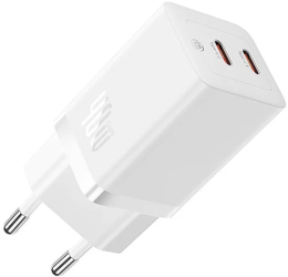 Incarcator 2x Type-C GaN Fast Charging 40W - Baseus CCGP180102 - White 