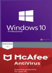 Licenta Windows 10 Pro Retail + Antivirus McAfee 
