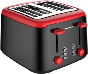 Prajitor de paine Heinner Wassay 1450 HTP-1450BKR 1450W capacitate 4 felii 7 niveluri negru/Rosu 