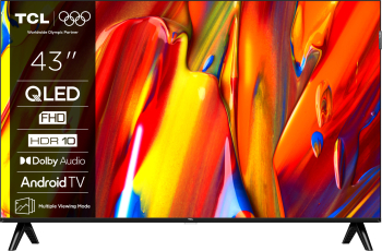 Televizor Smart QLED TCL 43V5C 108 cm Full HD Android TV Dolby Audio Negru Clasa F 