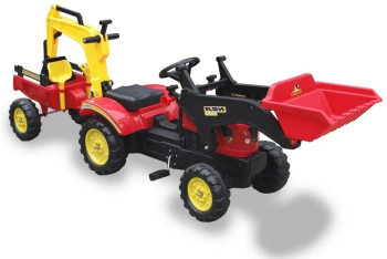 Tractor Benson rosu cu pedale remorca si si cupa Lean 5232 