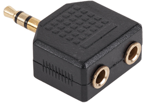 Adaptor 3.5mm Stereo - 2x3.5mm Stereo Gold 
