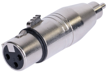 Adaptor audio XLR-F - RCA-M din metal. 