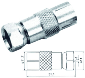 Adaptor Mufa TV Mama - F Tata Cupru - Compatibil Conectori 