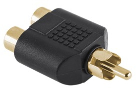 Adaptor RCA tata la RCA mama negru - Gold 