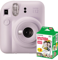 Aparat foto instant color Fujifilm Instax Mini 12 culoarea mov liliac + Film Mini 2x10 