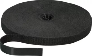 Banda tip Velcro Slim neagra cu scai pentru organizarea cablurilor de retea 20mm latime 25m lungime
