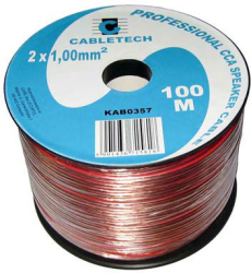 Cablu Difuzor 2x1mm Transparent Rola 100m. 