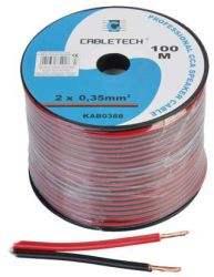 Cablu difuzor CCA 2x0.35mm Rosu-negru 100m 