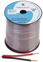 Cablu Difuzor CCA 2x0.75mm 100m Rosu/Negru 