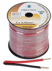 Cablu Difuzor Cupru 0.5mm 100m - Negru/Rosu 