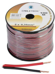 Cablu Difuzor Cupru 100m 0.35mm Negru/Rosu 