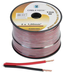 Cablu difuzor cupru 2x1mm rosu-negru 100m 