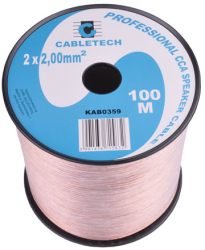 Cablu Difuzor Transparent CCA 2x2mm Rola 100m 