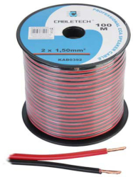 Cablu Speaker CCA 2x1.50mm Rosu/negru 100m 