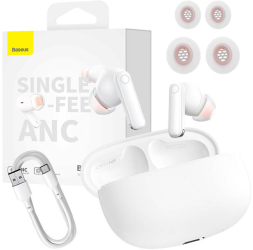 Casti In-Ear Baseus Bowie MZ10 ANC Wireless Bluetooth 5.2 20h autonomie Alb 