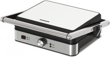 Grill electric Heinner SunsetGrill HEG-K2000SS 2000W placi fixe cu invelis antiaderent dimensiuni placi 30 X 24.9 cm temperatura reglab