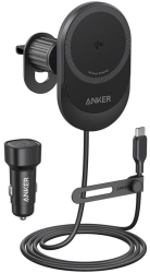 Incarcator auto wireless magnetic Anker MagGo Qi 2.0 15w negru 