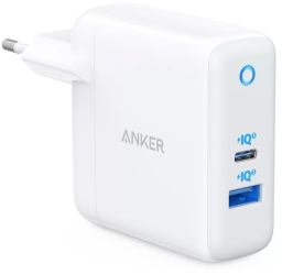 Incarcator retea Anker PowerPort PD+ 2 USB-C USB-A 35W Alb-Gri 
