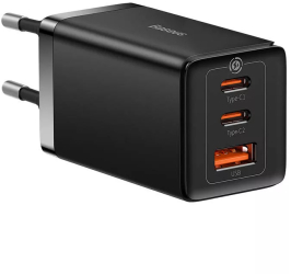 Incarcator retea Baseus GaN5 Pro 65W 2x USB-C 1x USB cablu USB-C la USB-C inclus Negru 