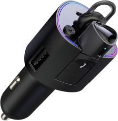 Incarctor auto 2in1 Vichema Tech® casca Wireless Audio 2 porturi Fast Charger QC3.0/USB-C PD Apelare Bluetooth calitatea sunetului H
