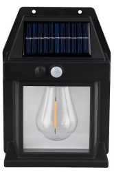 Lampa Solara de Perete 2W KLaussTech rezistenta la apa IP65 pentru gradina sau casa Negru 