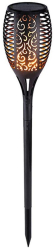 Lampa Solara LED KLaussTech cu efect de flacara Protectie IP65 350 lm 1 W Senzor lumina ABS 2200 mAH Incastrare in pamant Negru 