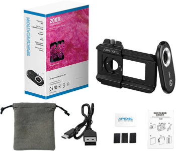 Lentila pentru telefon 200x marca Apexel model Apl-ms200. 
