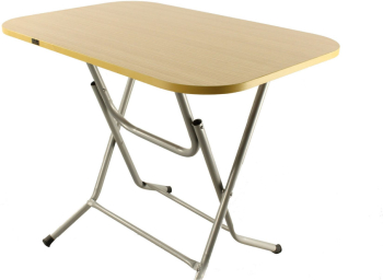 Masa Pliabila KlaussTech 60 x 90 cm Blat Lemn Cadru Metal Greutate Redusa Maro 