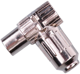 Mufa Antena TV Mama Unghi 90 Metal Nichelat 