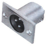 Mufa XLR tata 3 pini cromata montaj panou. 