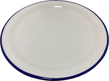 Platou servire Ibili-Blanca otel emailat 35x1.5 cm alb/albastru